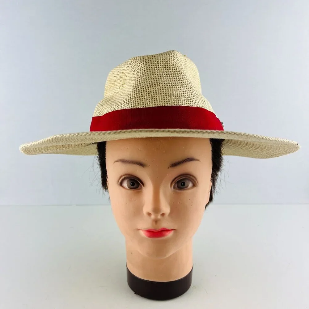 Crimson Brand Panama Sun Hat Victoria Hat Co Brand Size ~7